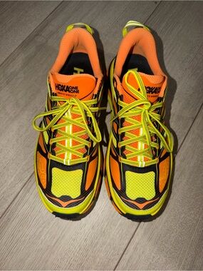 Hoka One One Neon Yellow & Orange Trail Running Shoes